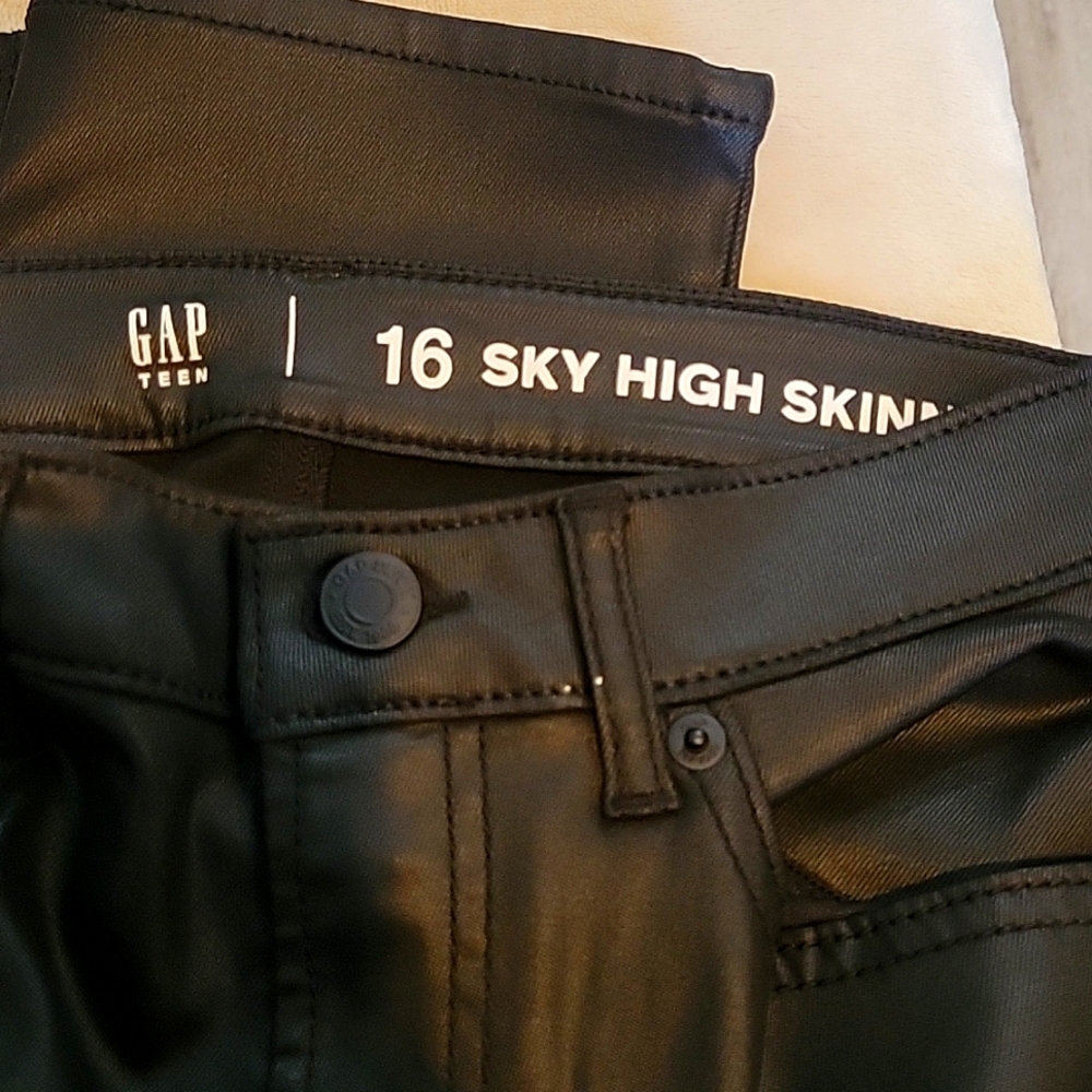 GAP jeans sz 16 teen shiny black
